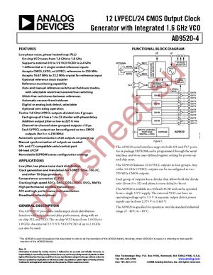 AD9520-4BCPZ-REEL7 datasheet  